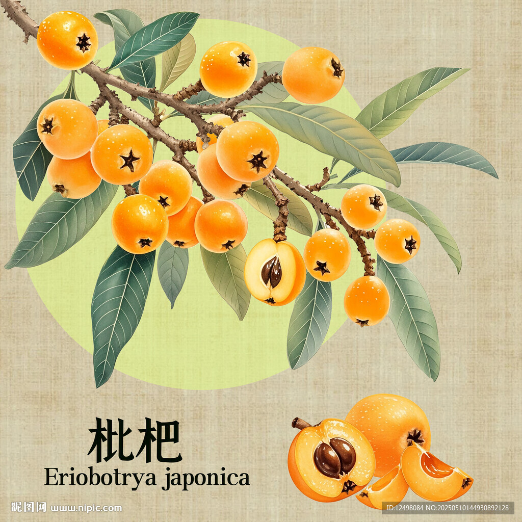 手绘枇杷