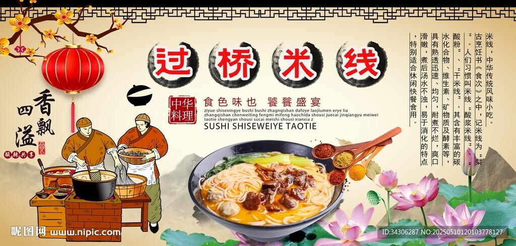 过桥米线背景墙