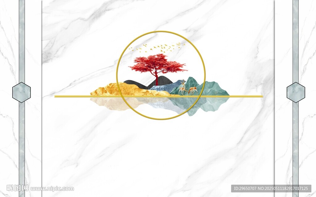 抽象石纹山水
