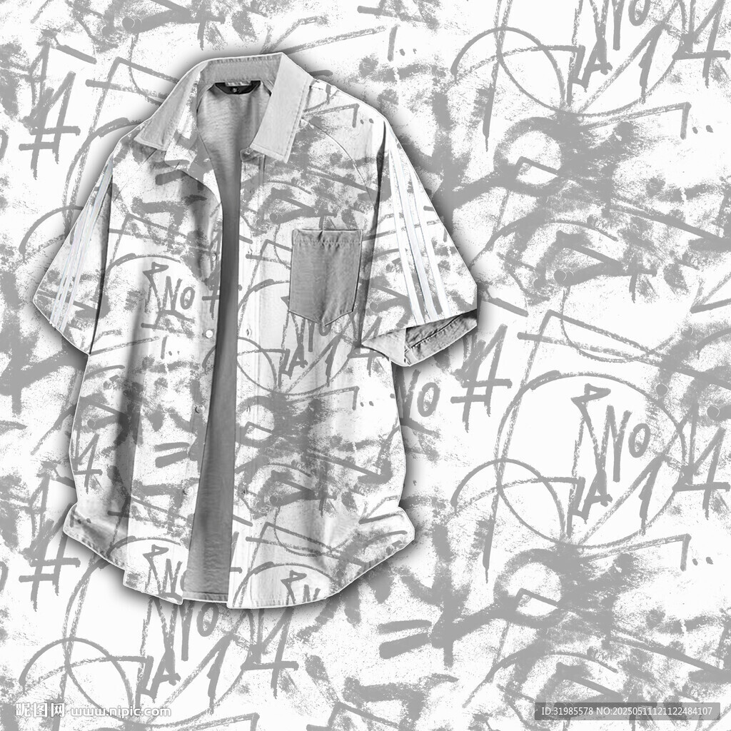 涂鸦字母衬衫