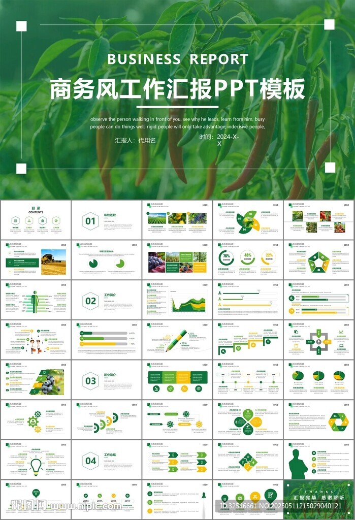 绿色农业产业总结计划ppt模板