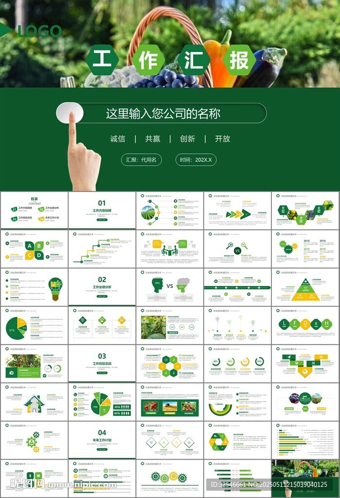 绿色农业产业总结计划ppt模板