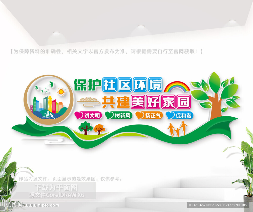 爱护社区环境户外文化墙