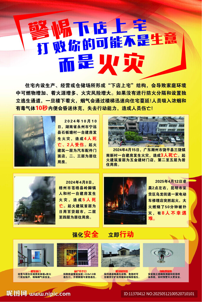 下店上宅火灾海报