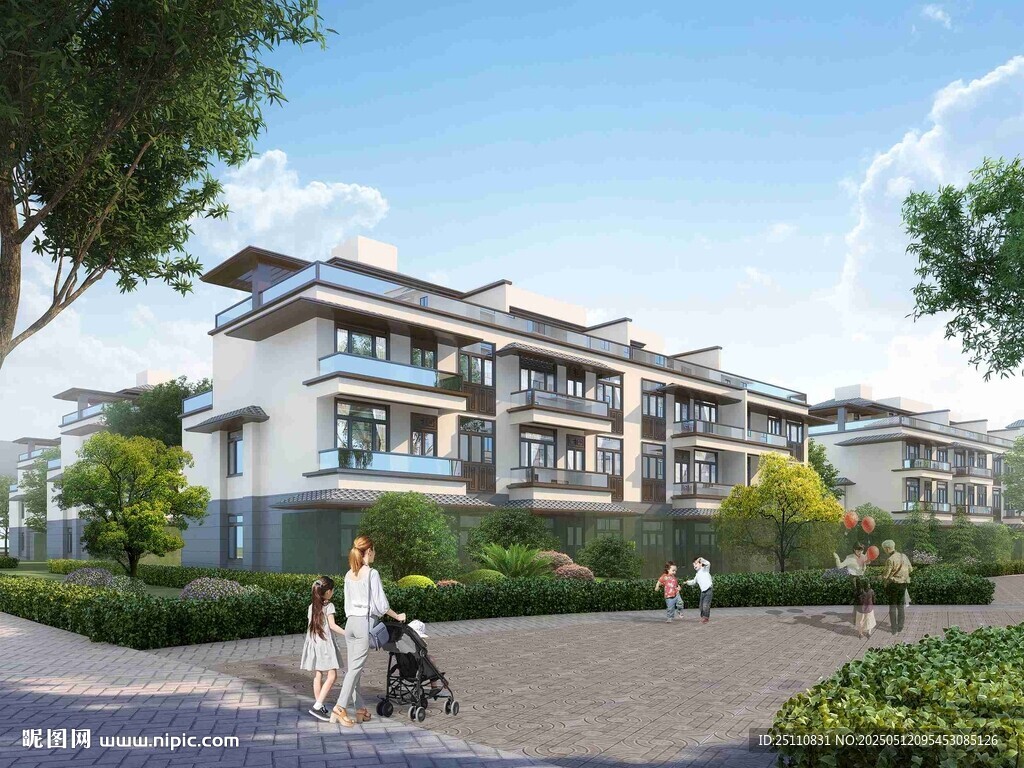 现代风格多层住宅景观