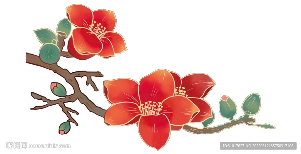 手绘木棉花造型