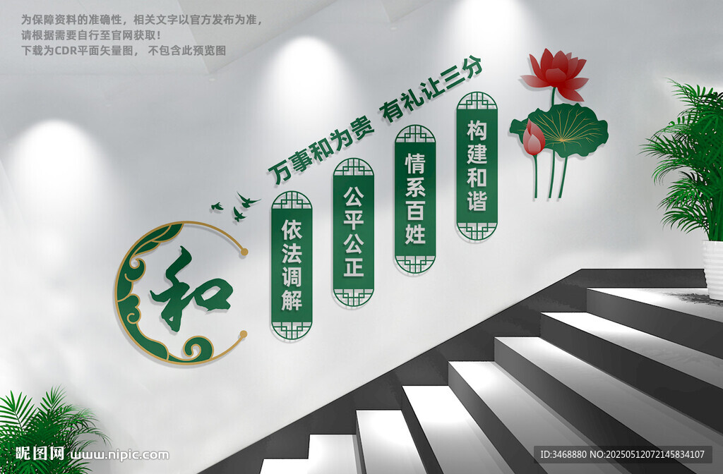 调解室楼梯文化墙