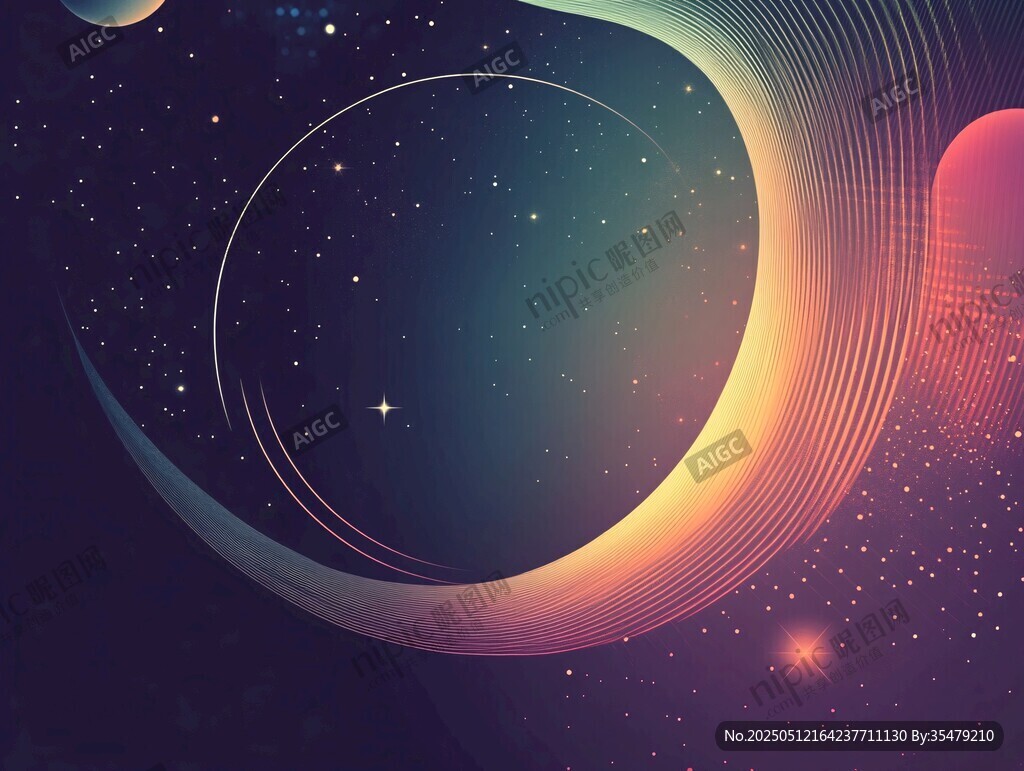 梦幻宇宙星球抽象艺术图