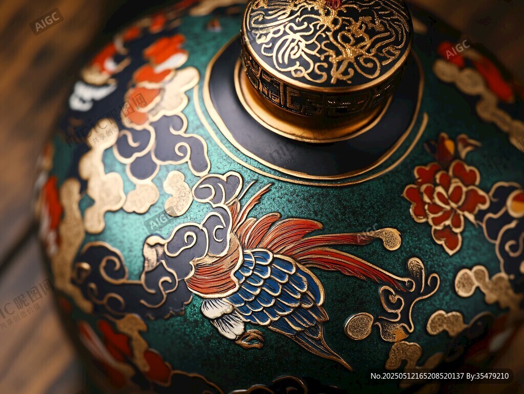 传统工艺彩绘陶瓷花瓶