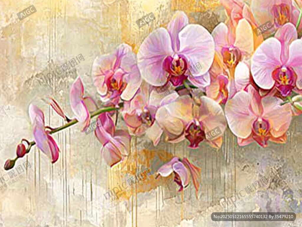 梦幻粉蝶兰花卉艺术图
