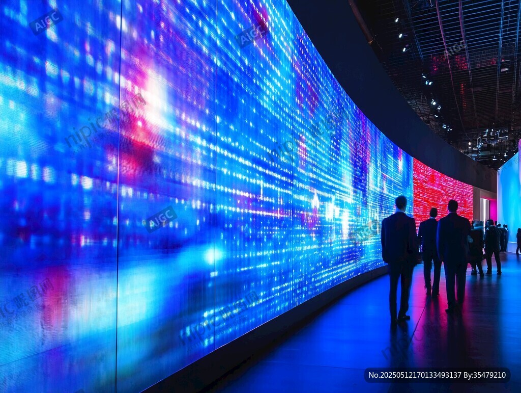 科技感数字大屏参观场景
