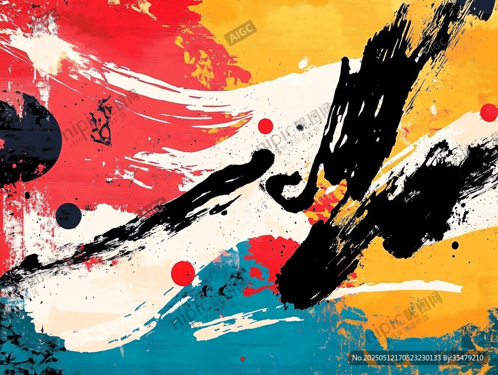 抽象泼墨艺术绘画作品