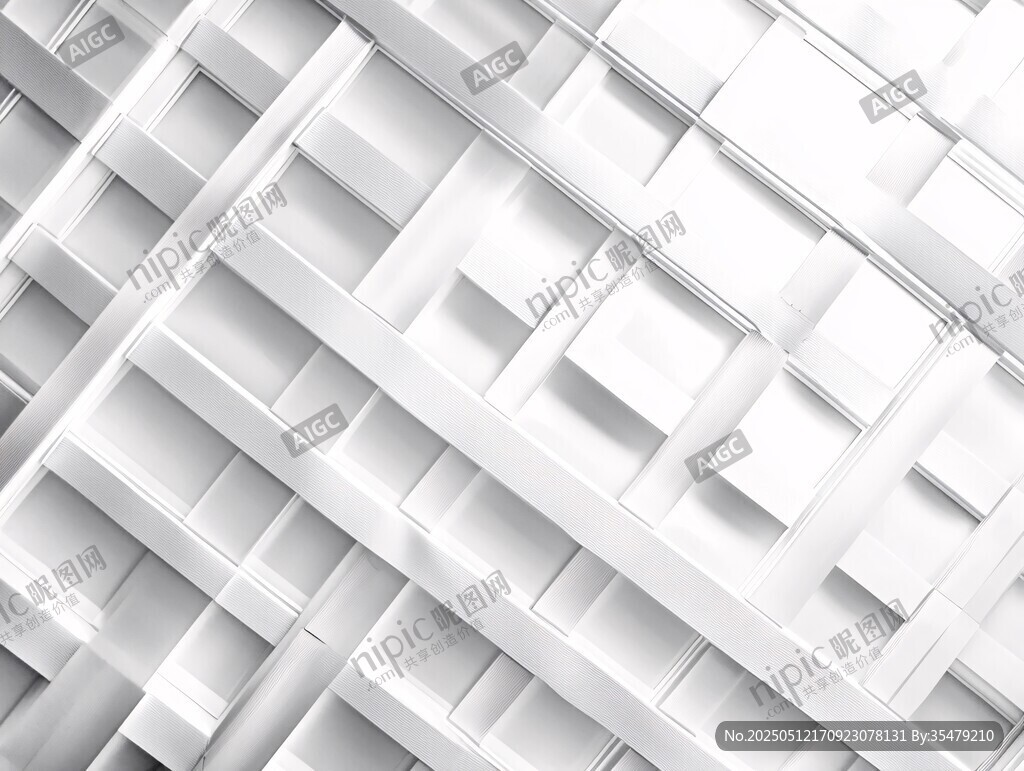 白色立体方块几何背景图