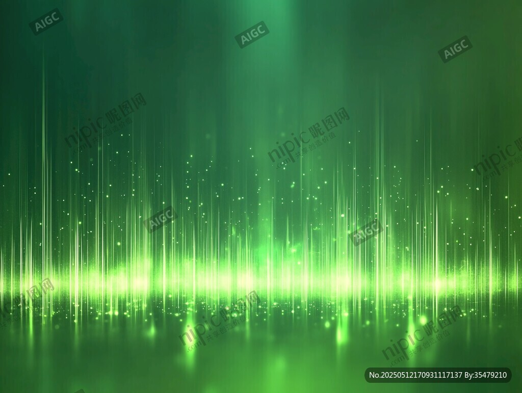 梦幻绿光动感粒子背景