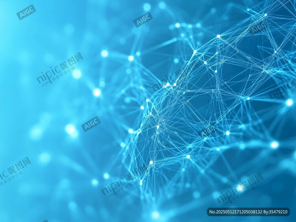 蓝色科技感网络线条背景