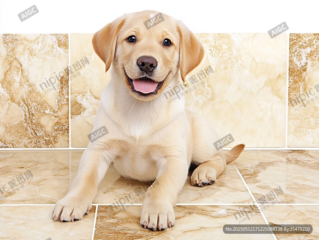 可爱拉布拉多幼犬趴地