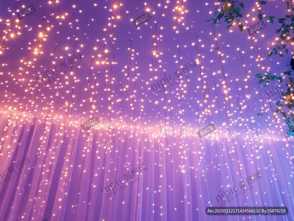 梦幻紫色星空灯光场景