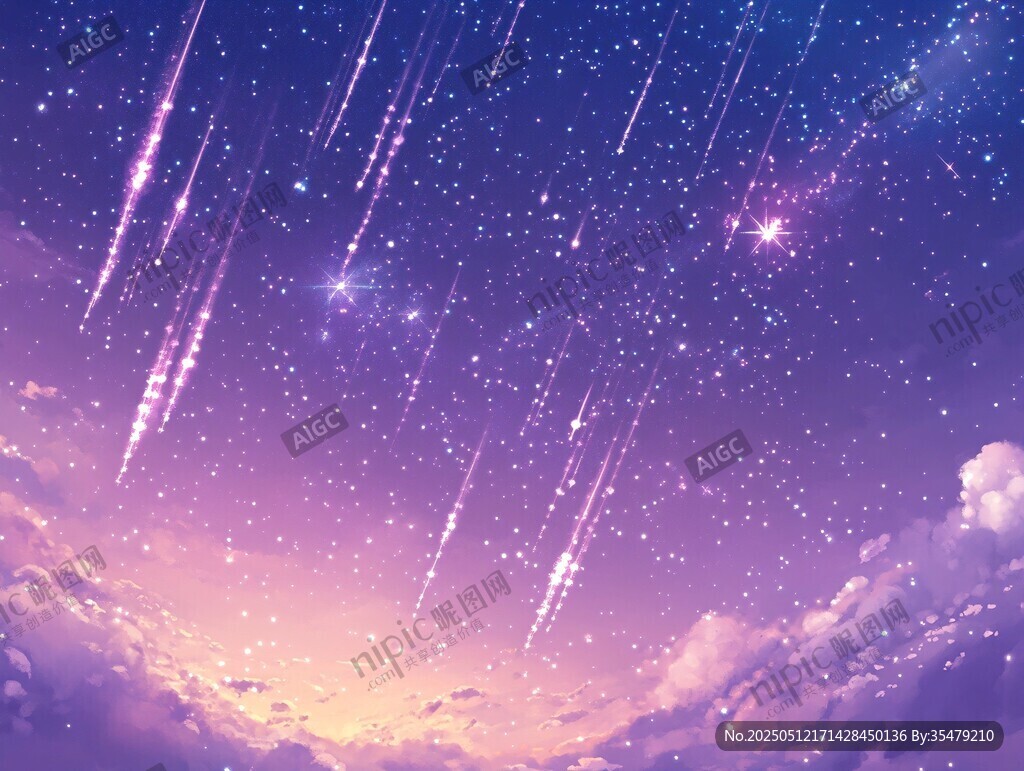梦幻星空下的浪漫流星雨