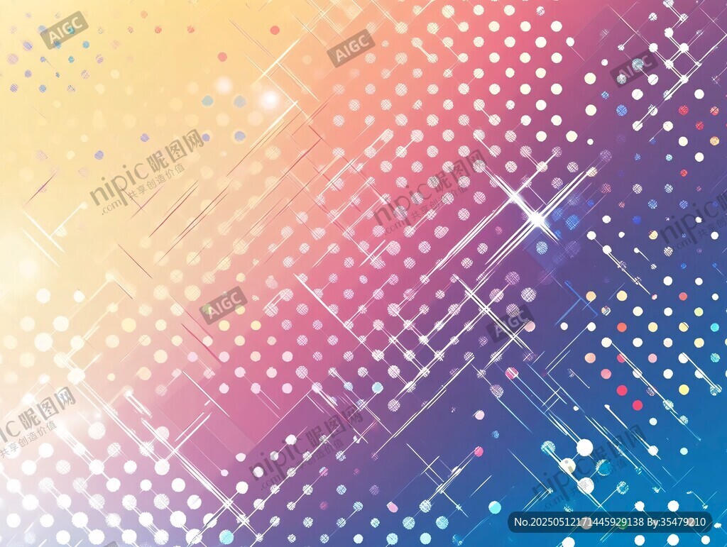 梦幻渐变波点科技背景图