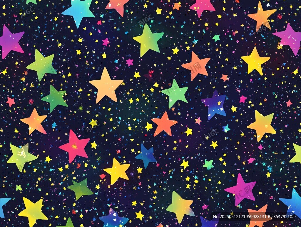 梦幻多彩星星背景图案