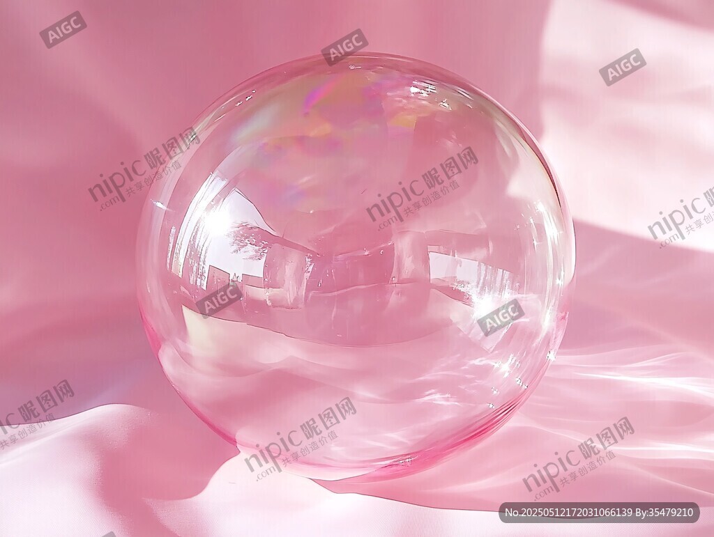 梦幻粉色透明水晶球