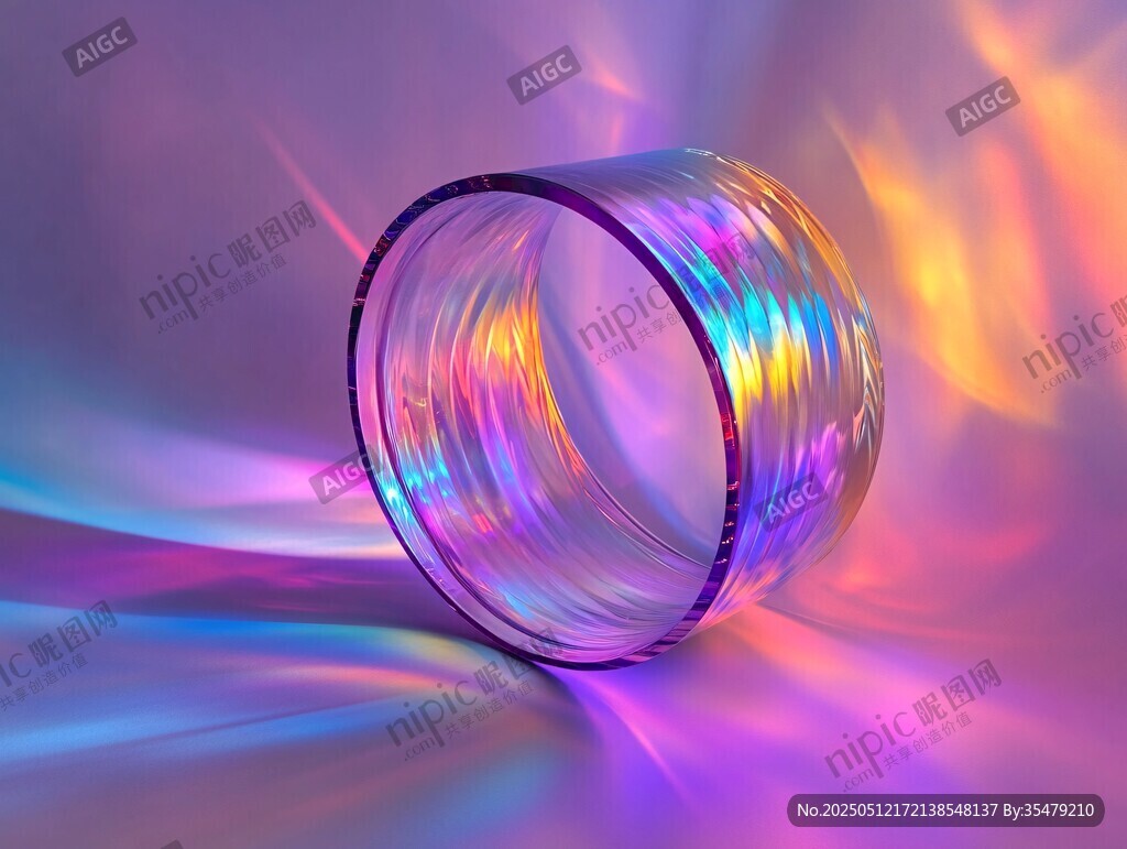 梦幻炫彩透明圆环光影效果