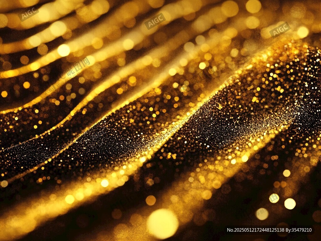 金色闪耀粒子波浪纹理