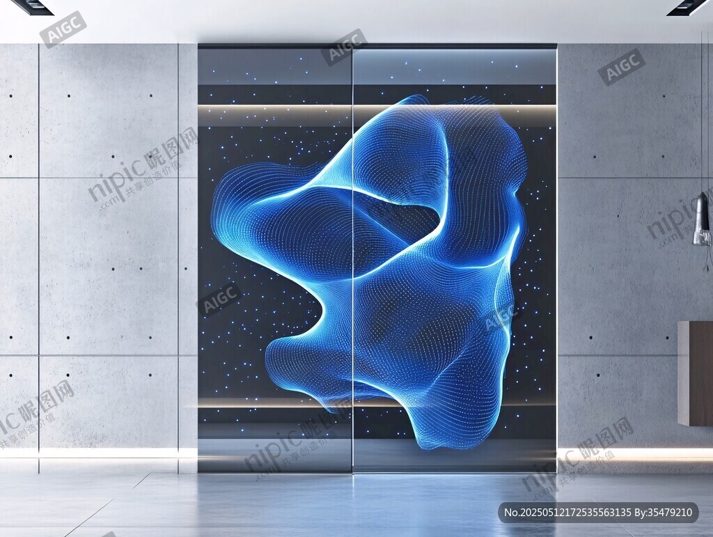 科技感蓝色动态艺术门画面