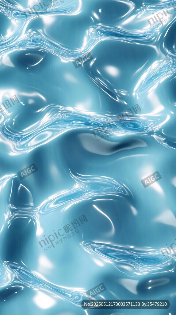 蓝色流动水波纹抽象背景