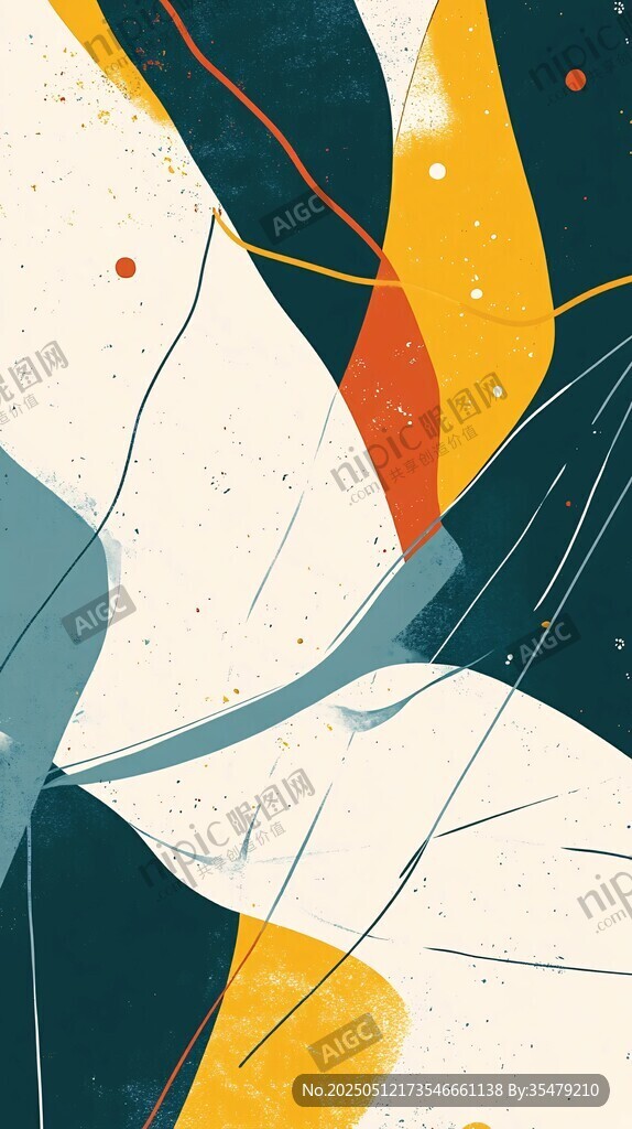 抽象几何线条艺术插画