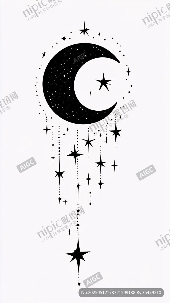 梦幻星月图案设计元素