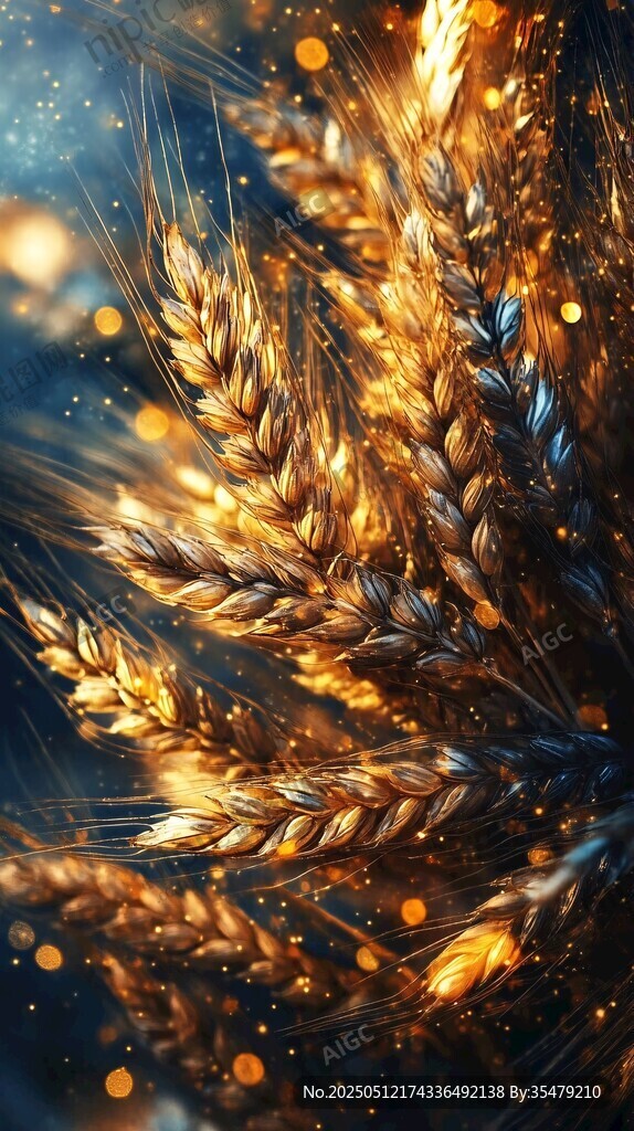 金色麦穗的梦幻光影世界