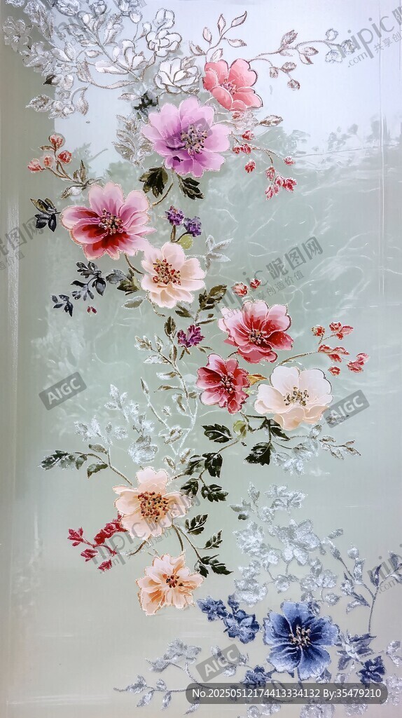 精致花卉刺绣图案展示