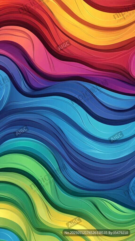 绚丽多彩波浪纹理背景图