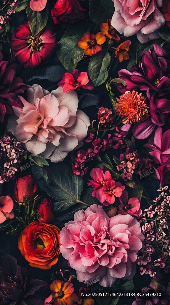 缤纷花卉汇聚的绚丽景致
