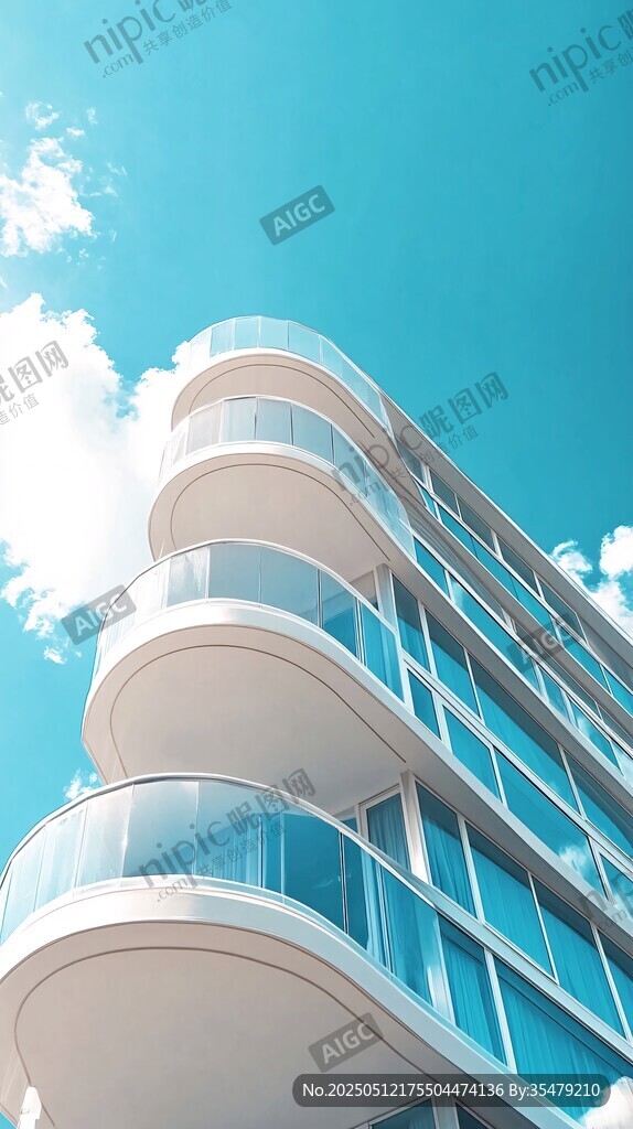 现代时尚高层海景建筑