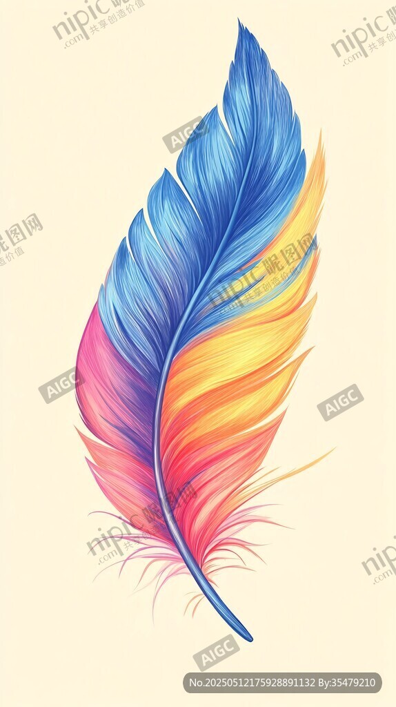 五彩斑斓羽毛插画