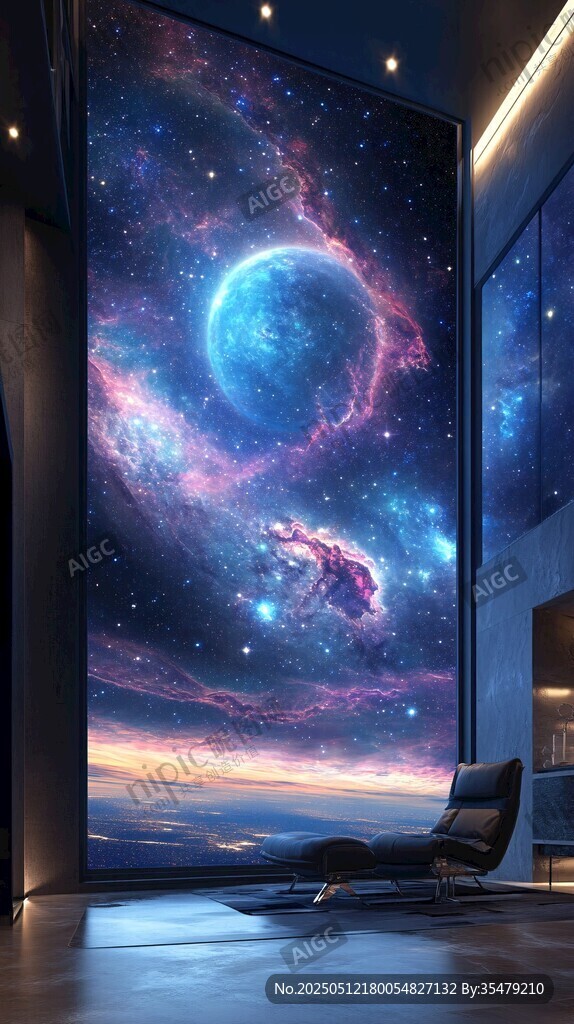 梦幻宇宙主题室内装饰景观