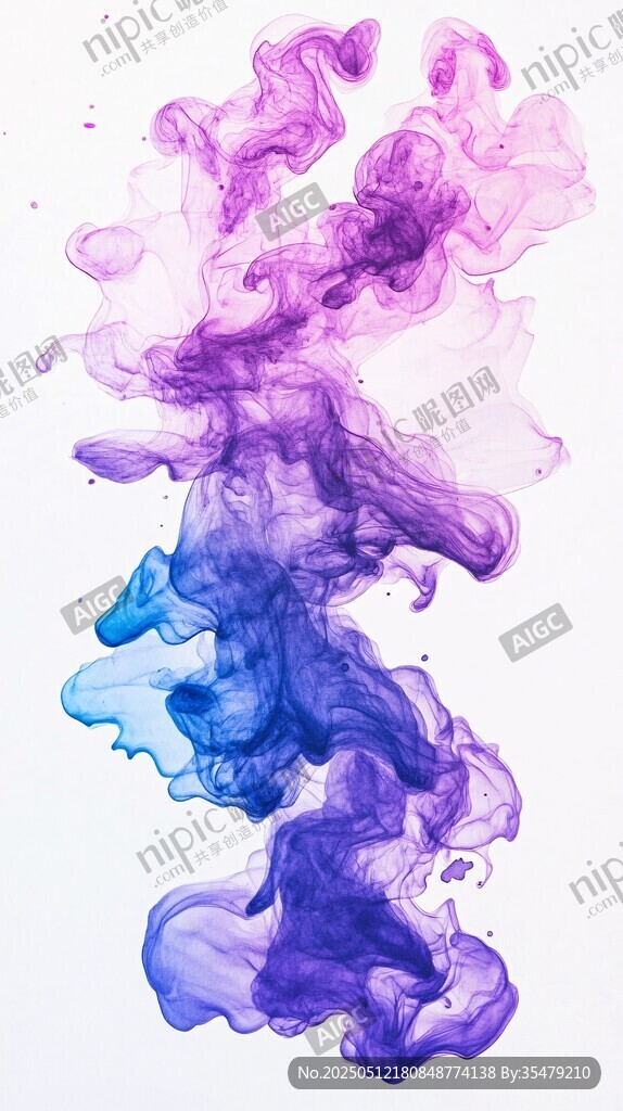 梦幻彩色墨水在水中绽放