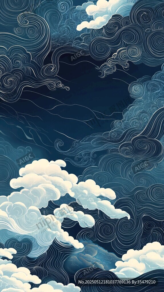 云海翻腾的奇幻天空景象