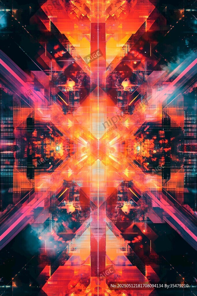 炫彩科幻几何光影艺术图