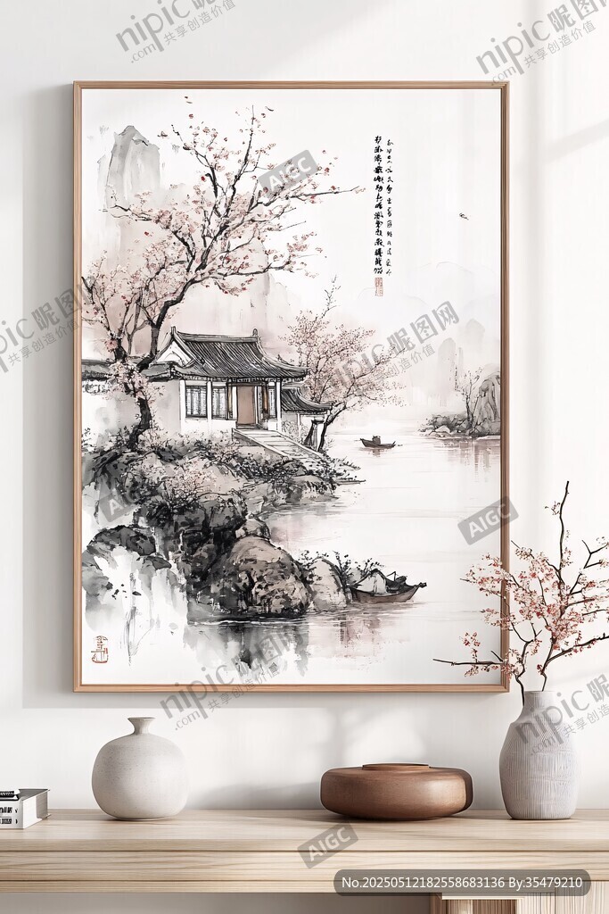 中式水墨山水装饰画
