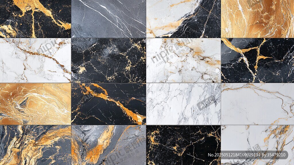 多样大理石纹理瓷砖展示