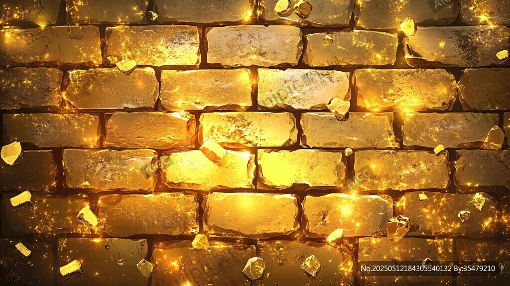 金色砖墙闪耀奢华质感