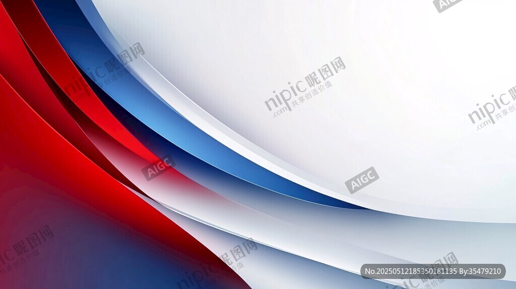 红蓝白动感曲线背景图