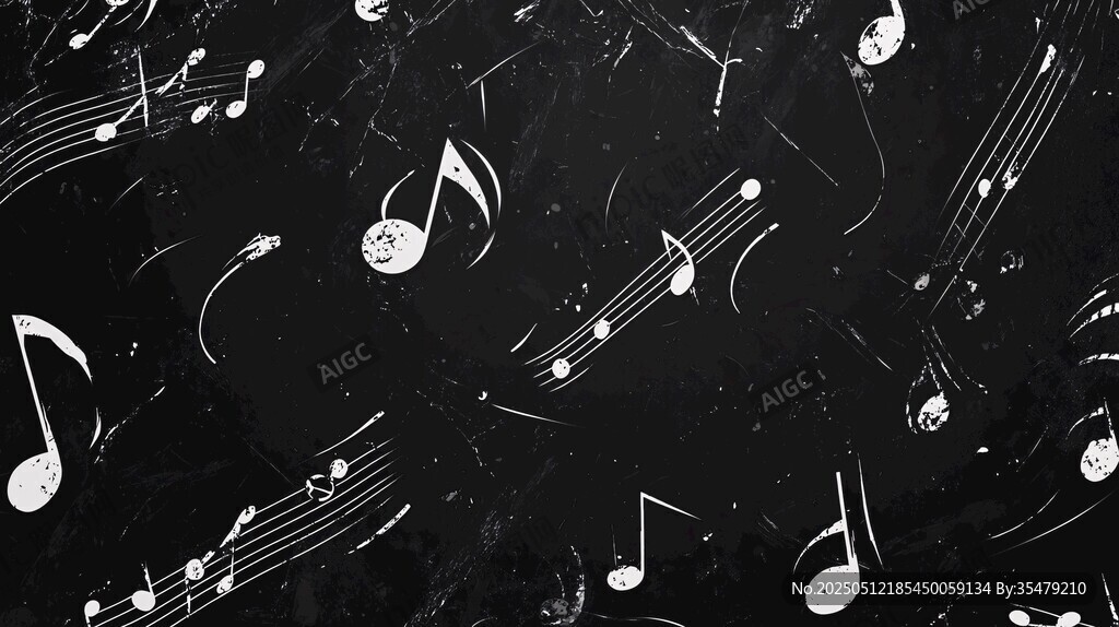 黑白音符背景图