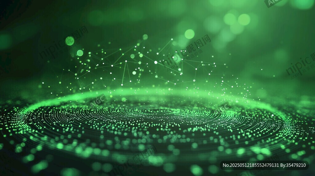 绿色科技粒子环绕动态画面