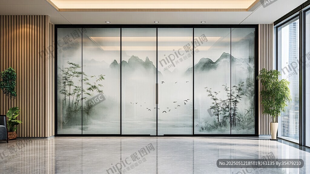 中式山水屏风 雅致空间美学