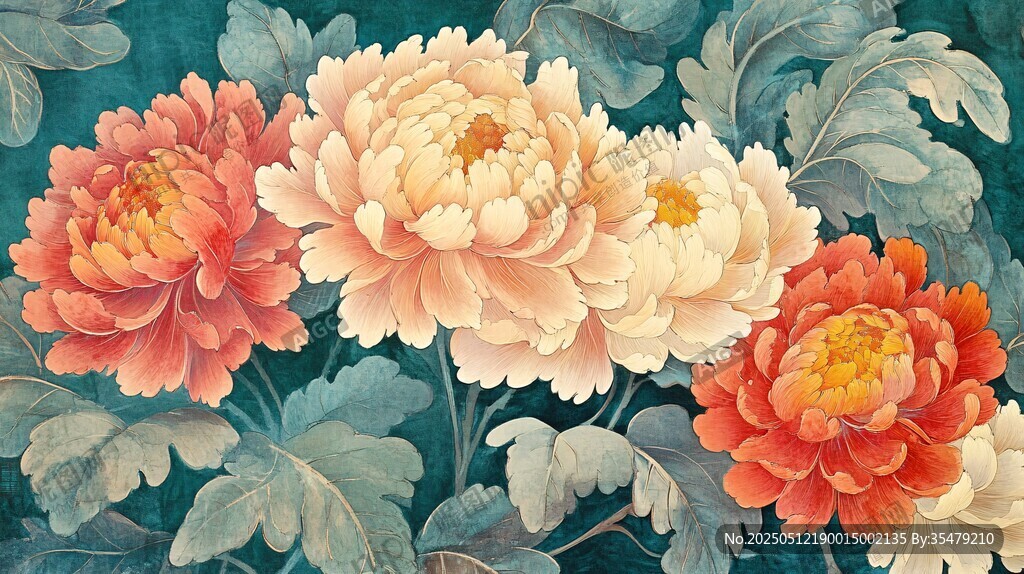 国画牡丹花卉精美图景