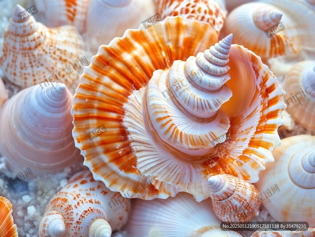 多彩海螺汇聚的海洋之美